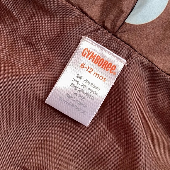 Gymboree Polka Dot Puffer Vest Java Brown Sky Blue Dots 2010 EUC Sz 6-12 Months - Picture 7 of 7